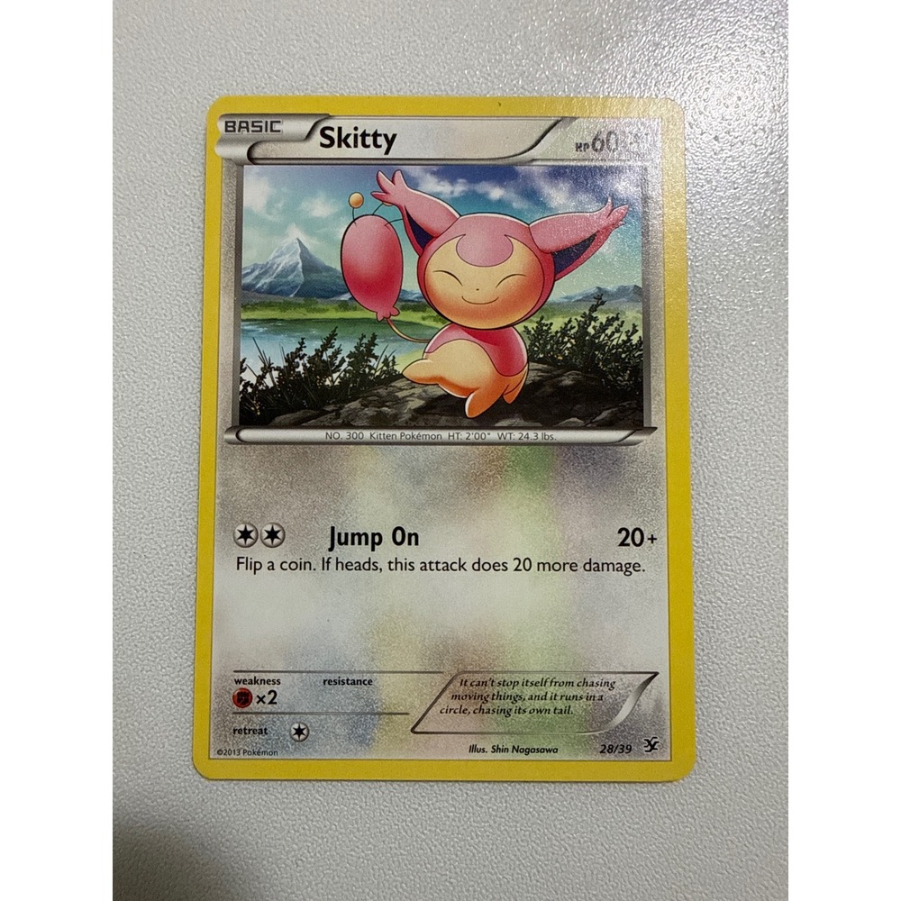 Pokemon Skitty 28/39 XY Kalos Starter Set 2013 Common TCG Card Jump On 60 HP